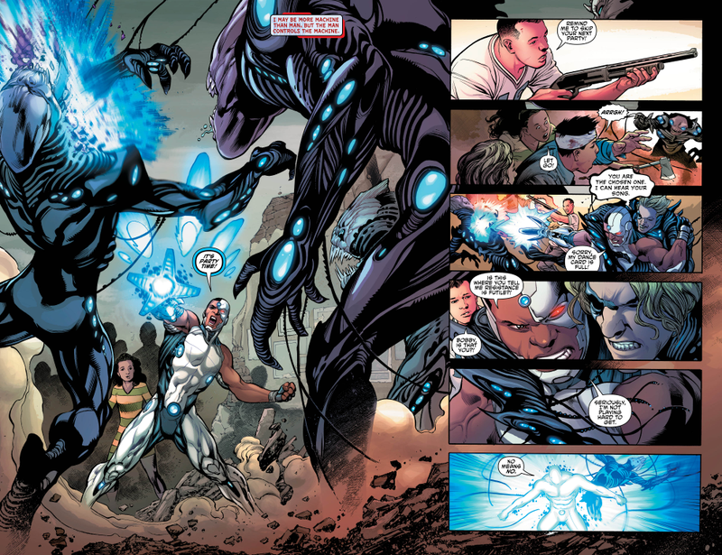 Illustration for article titled Exclusive DC preview: Vic Stone fights to save Detroit in Cyborg #3